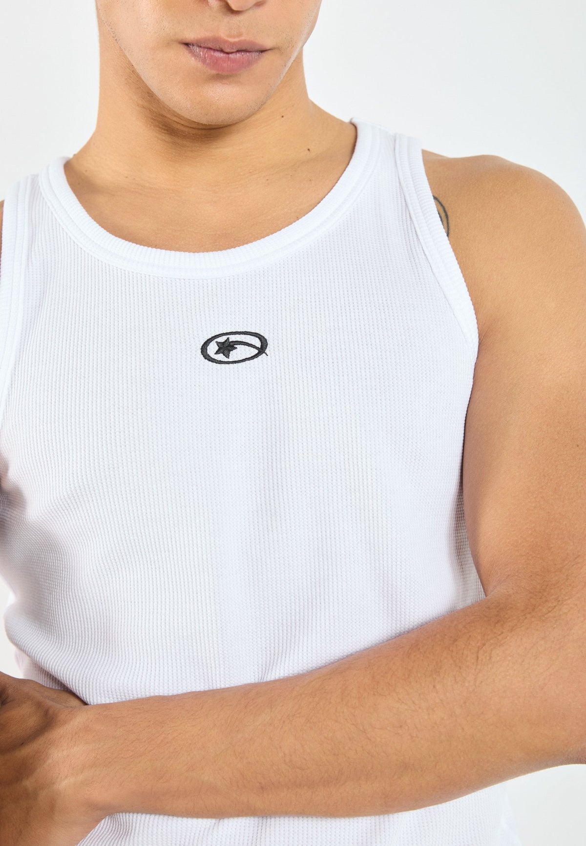 YOURTURN UNISEX 2 PACK WAFFLE VEST - Top - Bright White/true Black