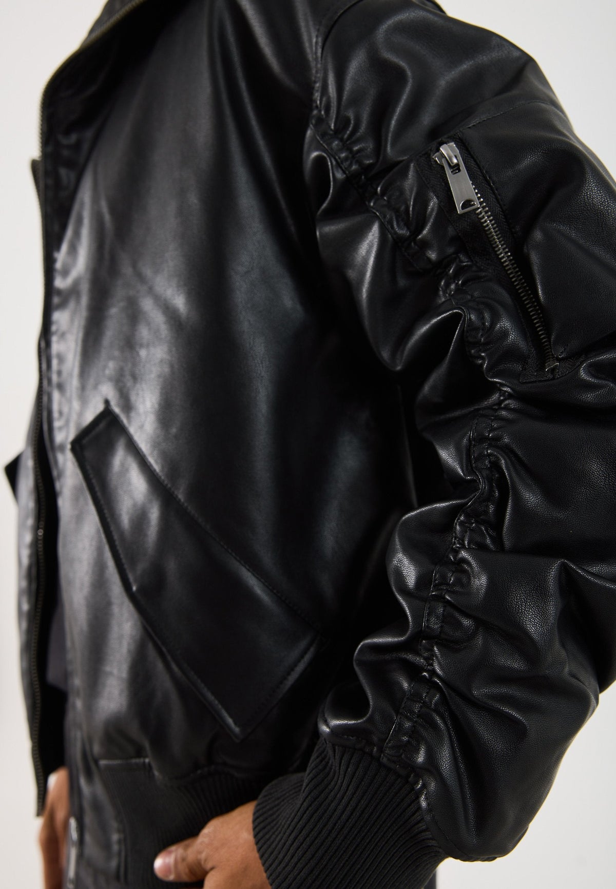 YOURTURN UNISEX - Faux Leather Jacket - Black