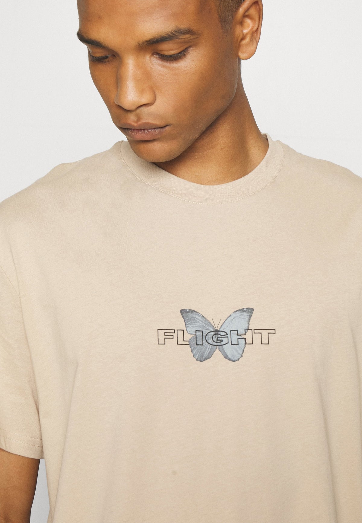 YOURTURN Unisex - Print T-Shirt - Tan