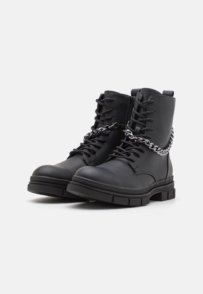 YOURTURN Unisex - Lace-Up Ankle Boots - Black