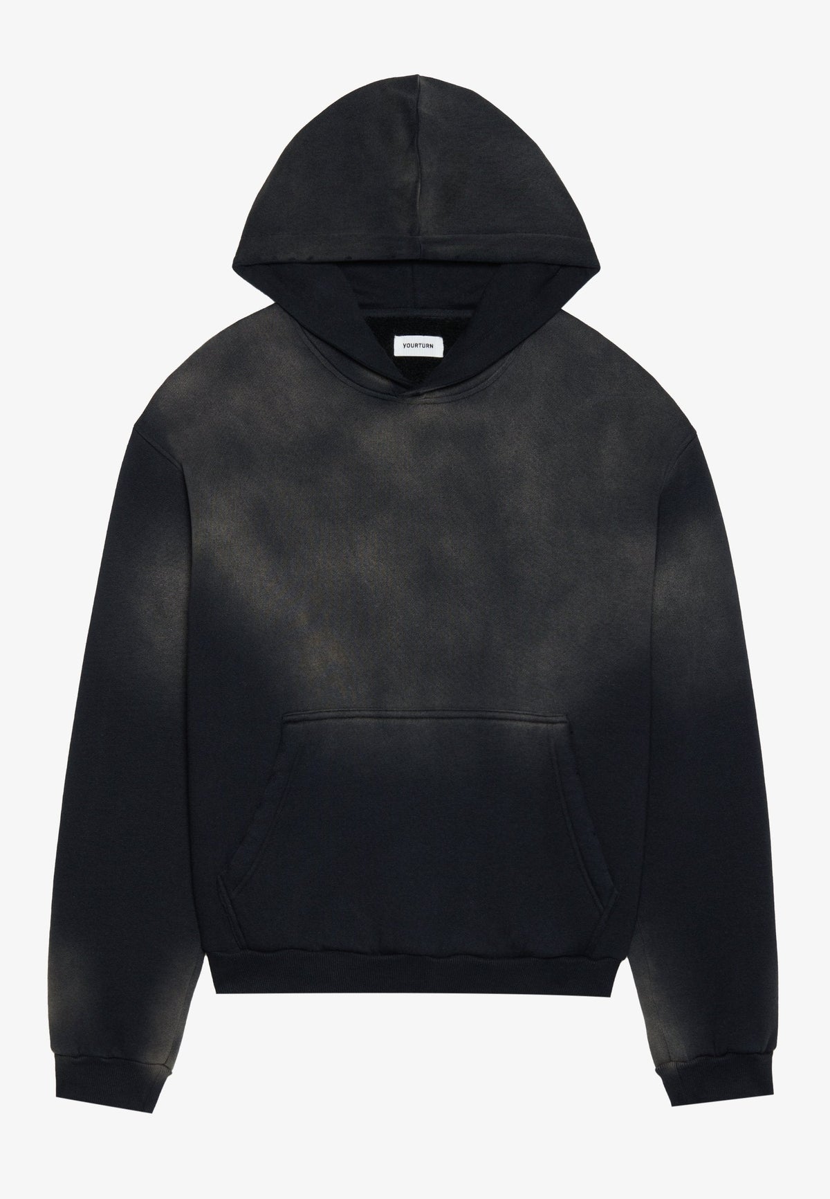YOURTURN SUN FADED SHERPA LINED HOODIE UNISEX - Sweatshirt - Black