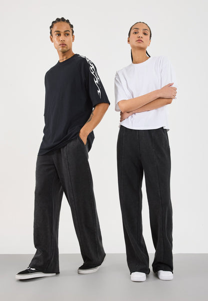 YOURTURN UNISEX - Tracksuit Bottoms - Washed Dk Grey
