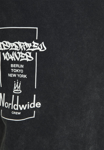 YOURTURN Print Wash Unisex - Print T-Shirt - Black