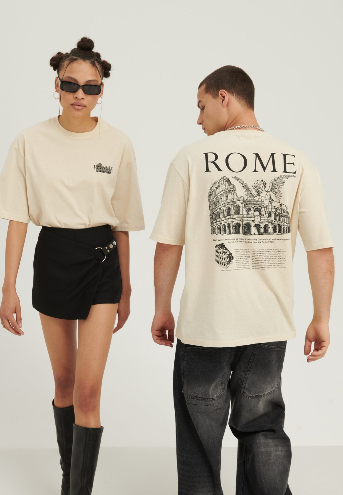YOURTURN UNISEX - Print T-shirt - Mottled Light Brown