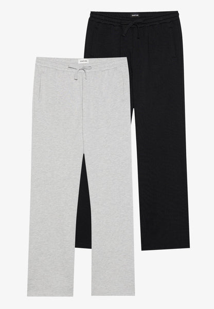 YOURTURN 2 PACK UNISEX - Tracksuit Bottoms - Black,mottled Light Grey