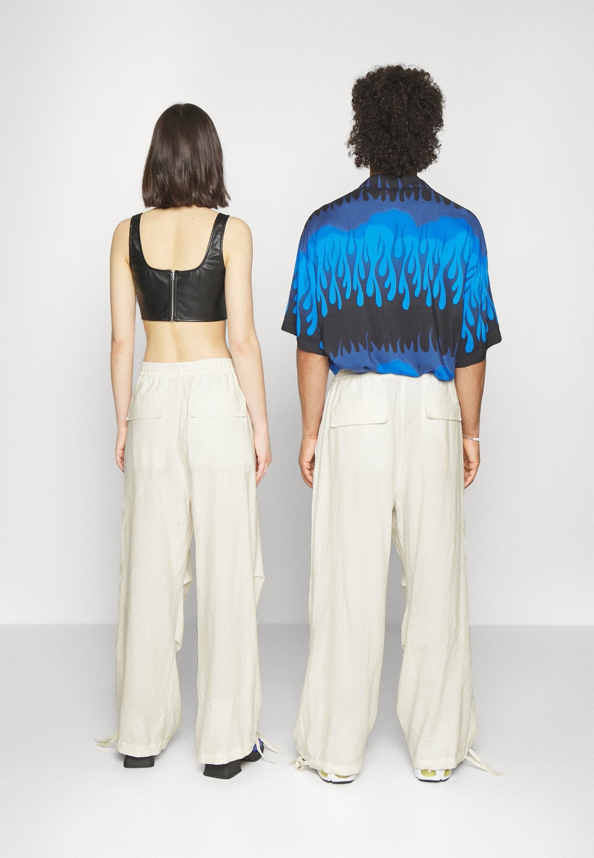 YOURTURN Genderless Parachute Unisex - Trousers - White