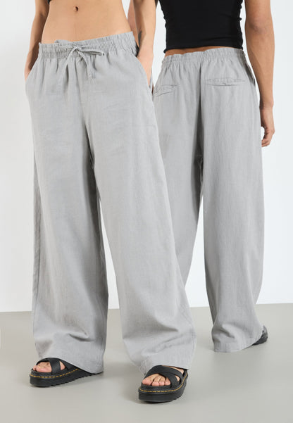 YOURTURN LINEN MIX BLEND UNISEX - Trousers - Ultimate Grey