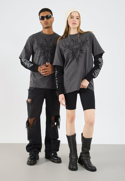 YOURTURN UNISEX - Long Sleeved Top - Asphalt