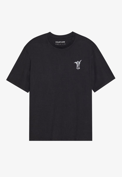 YOURTURN UNISEX 5 PACK - Print T-shirt - Chocolate Brown/moonbeam/bright White/true Black