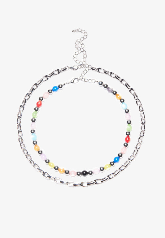YOURTURN UNISEX 2 PACK - Necklace - Silver-coloured