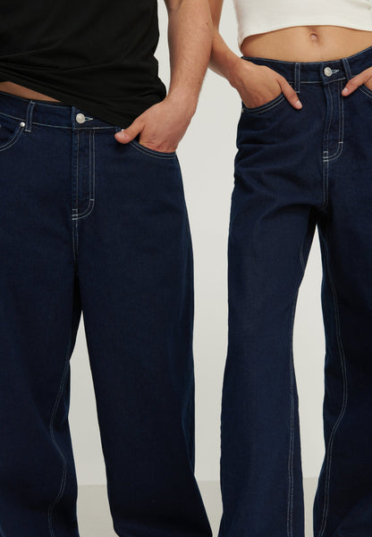 YOURTURN UNISEX - Baggy Jeans - Rinsed Denim
