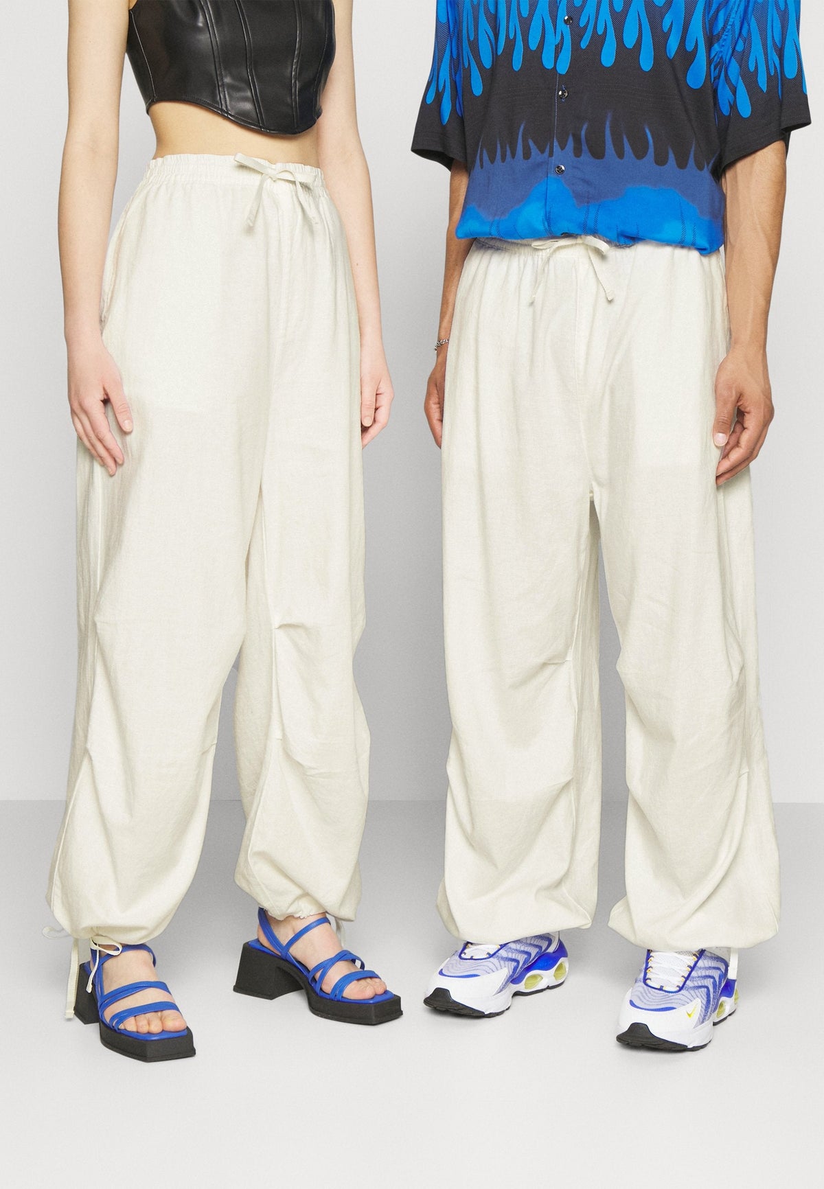 YOURTURN Genderless Parachute Unisex - Trousers - White