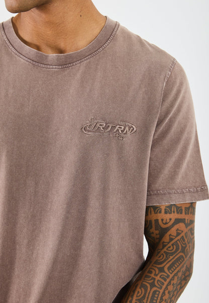 YOURTURN UNISEX - Print T-shirt - Washed Brown