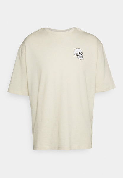 YOURTURN SkullGraphic- Print T-Shirt - Beige