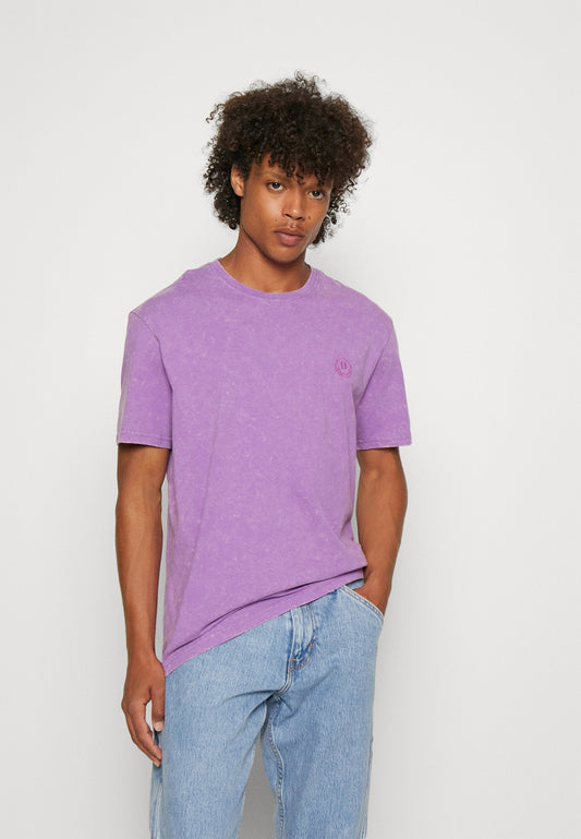 YOURTURN Yt-0722-1002Smiley Wash Tee / 404 - Purple - Basic T-Shirt - 404 - Purple