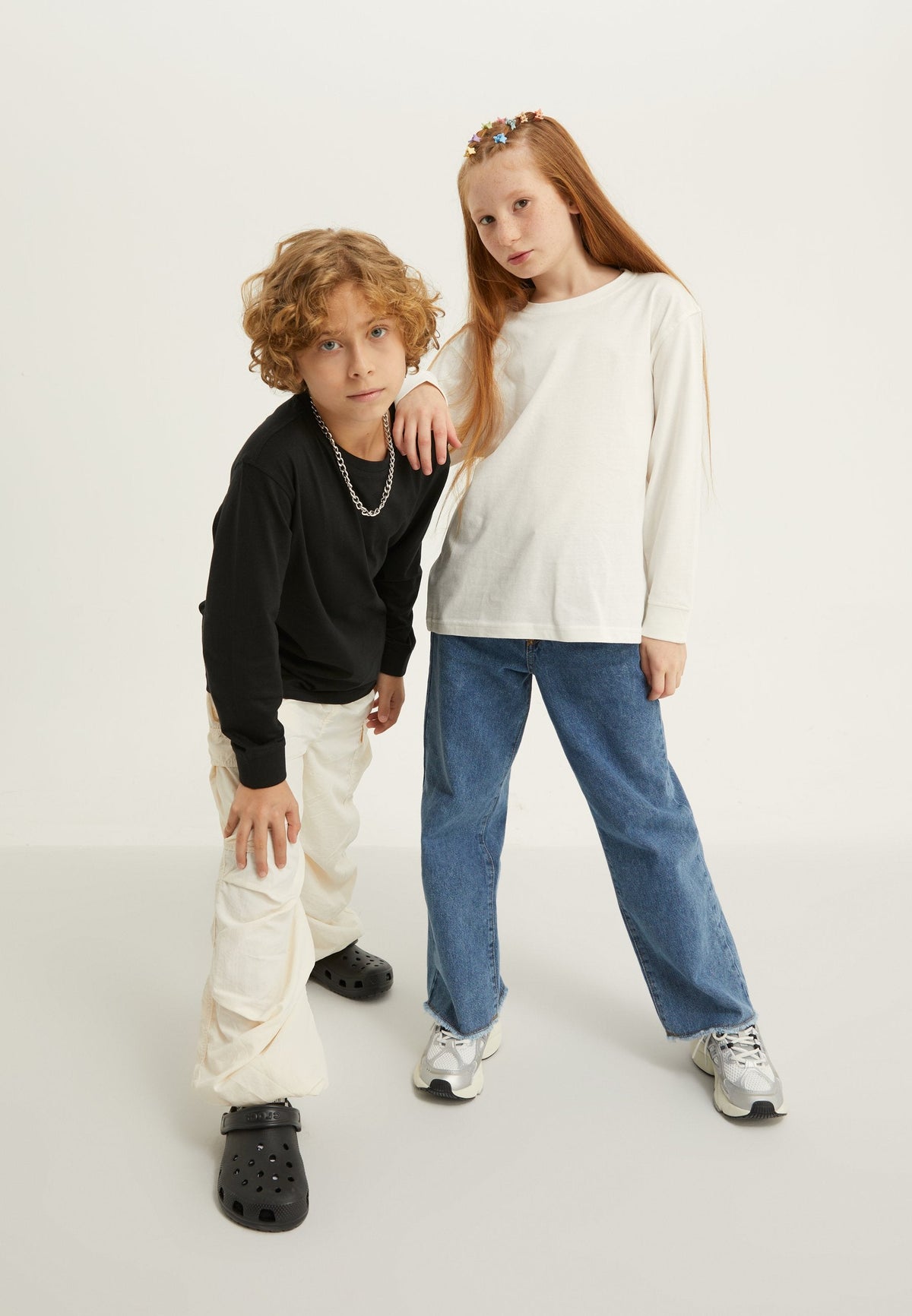 UNISEX 2 PACK - Long Sleeved Top - Black/off-white