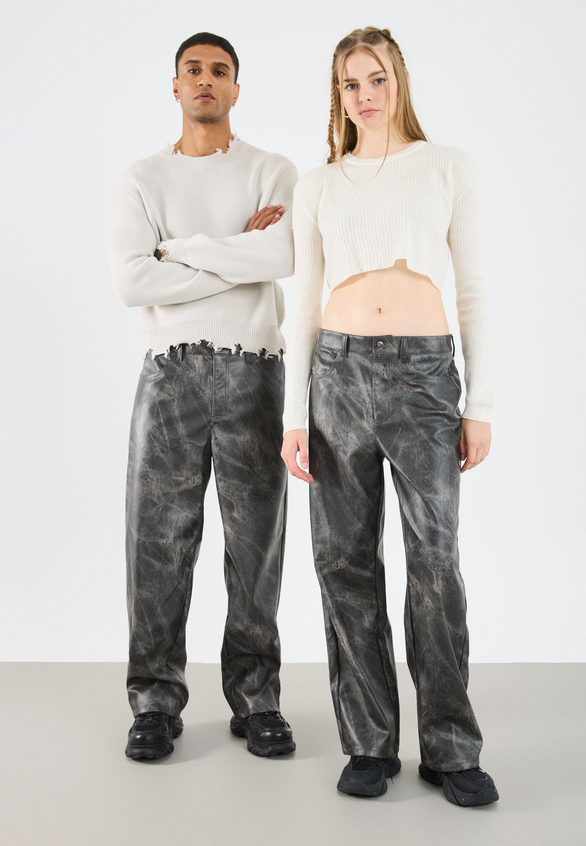 YOURTURN TIEDYE PANTS UNISEX - Baggy Jeans - Grey