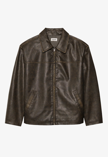 YOURTURN UNISEX - Faux Leather Jacket - Dark Grey