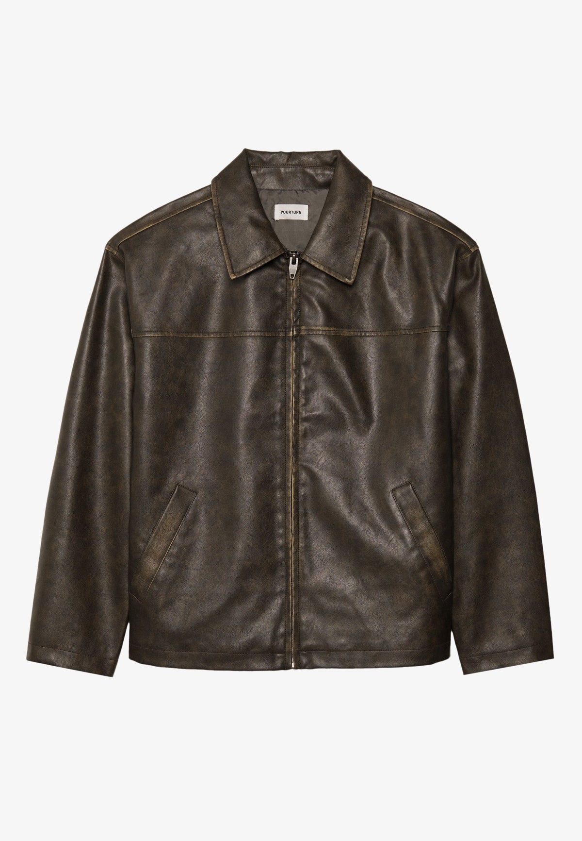 YOURTURN UNISEX - Faux Leather Jacket - Dark Brown