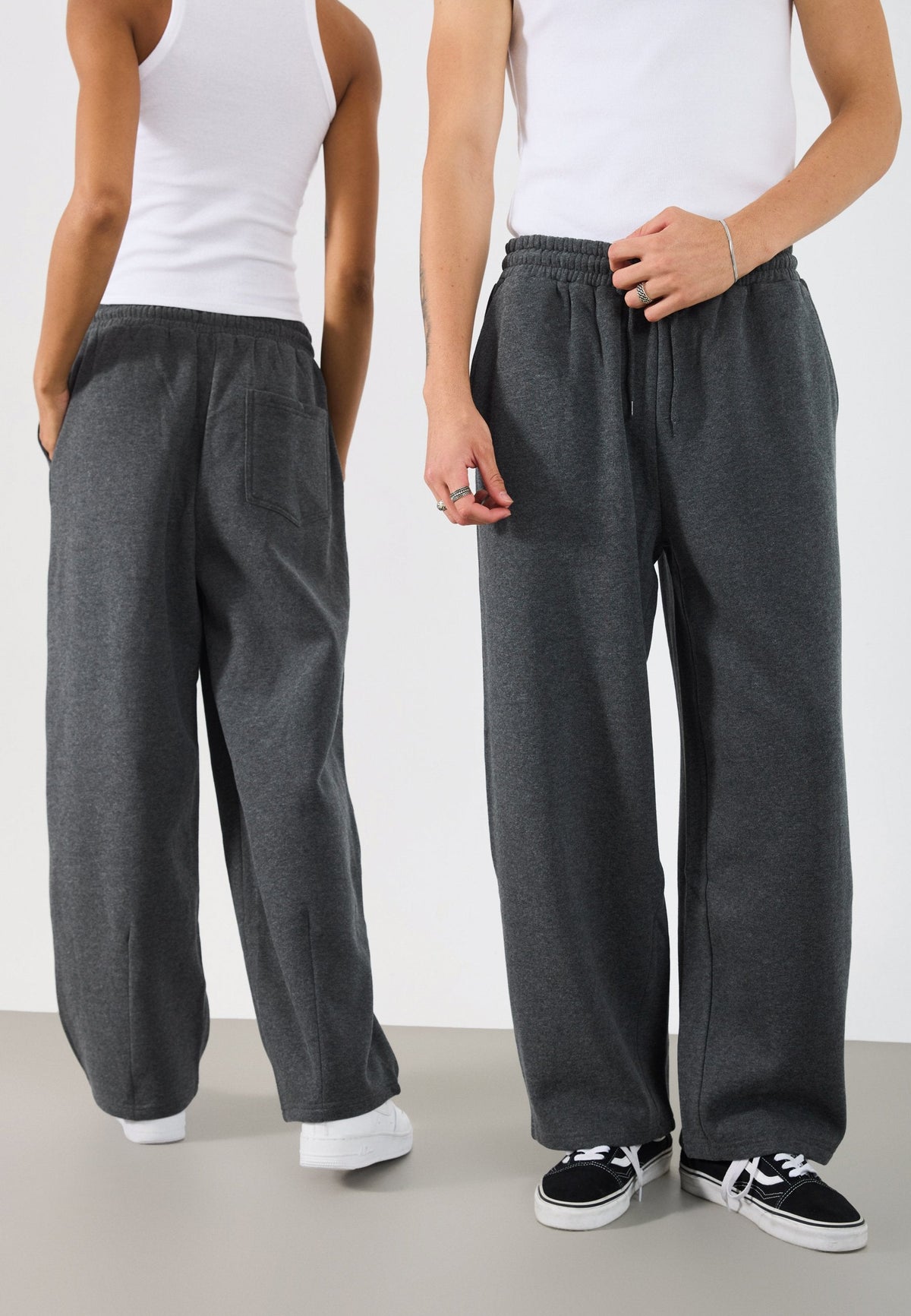 YOURTURN UNISEX - Tracksuit Bottoms - Dark Grey Melange