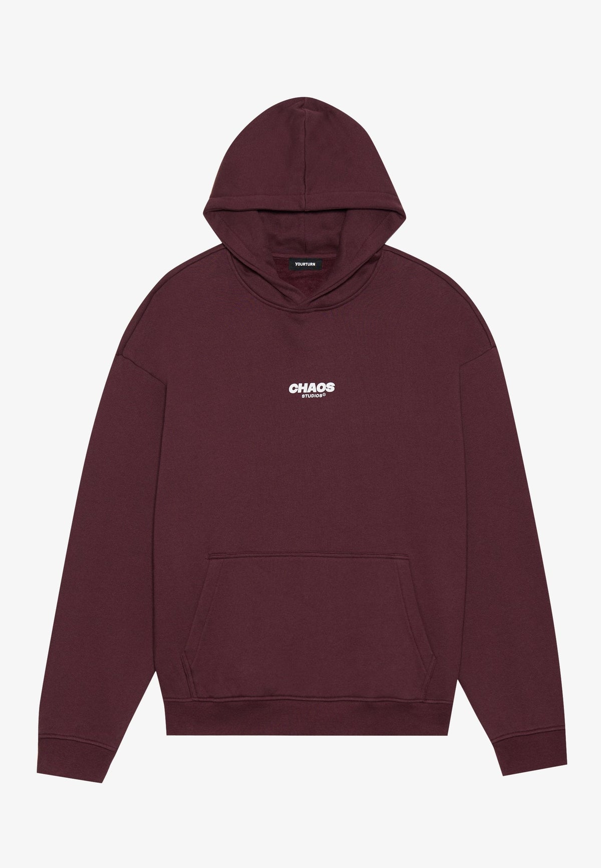 YOURTURN CHAOS OVERSIZE HEAVY HOODIE UNISEX - Sweatshirt - Vineyard Wine