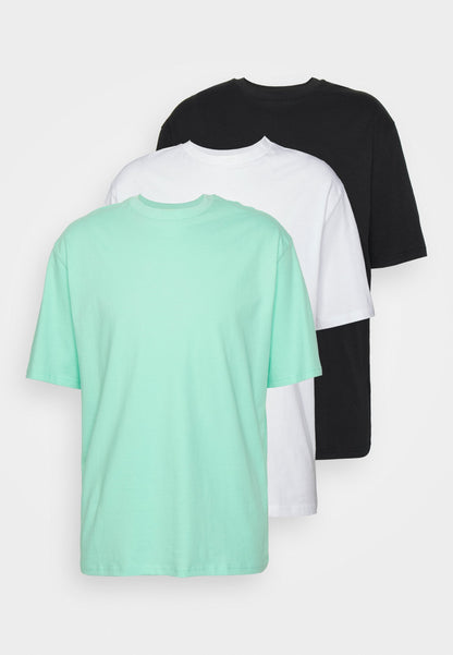 YOURTURN 3Pack Unisex - Basic T-Shirt - White/Mint/Black
