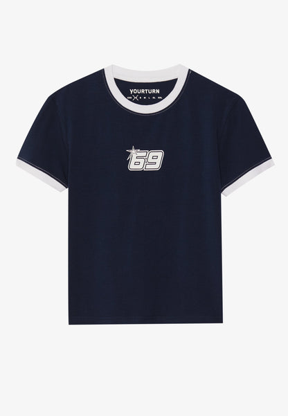YOURTURN UNISEX - Print T-shirt - Dark Blue