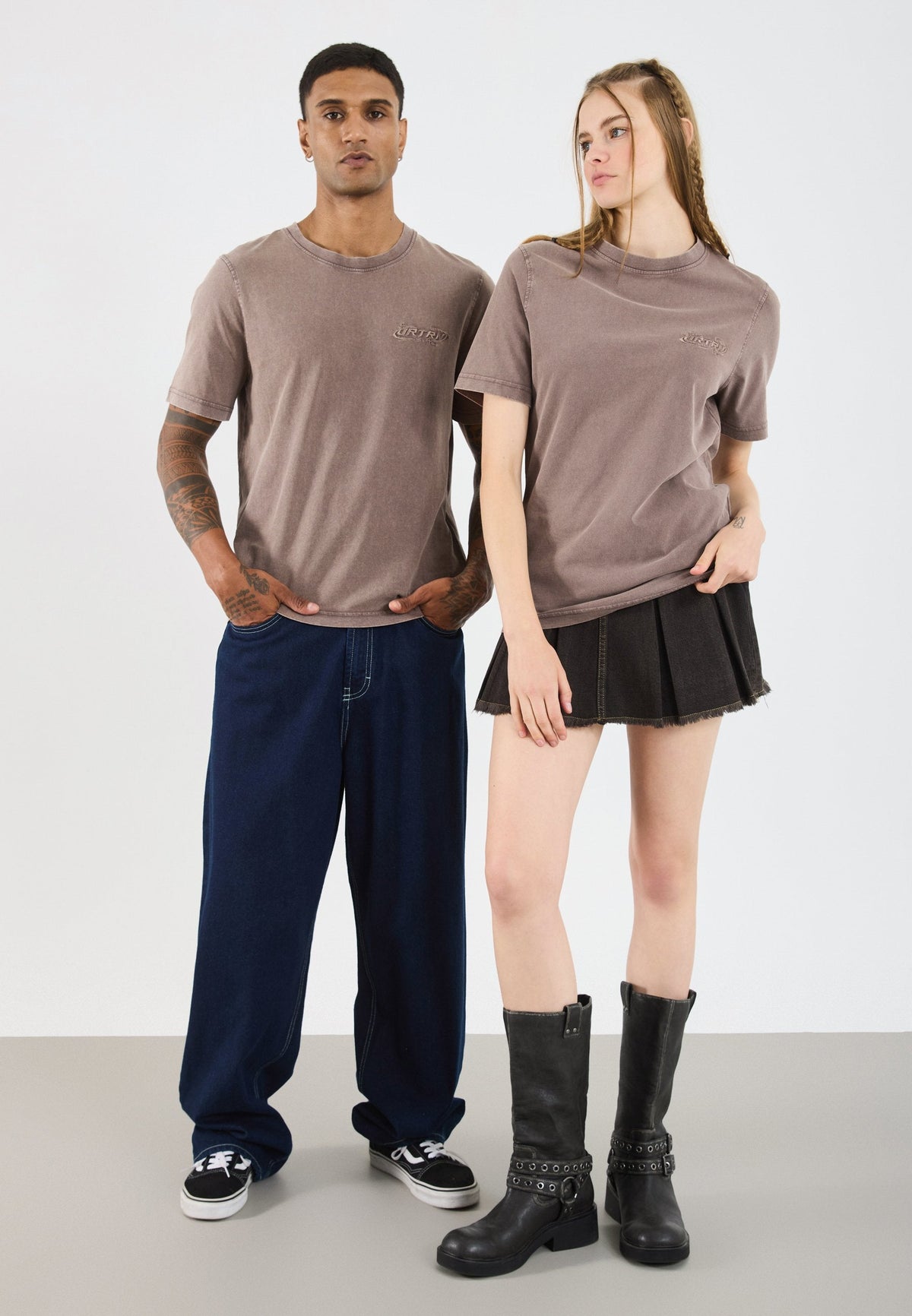 YOURTURN UNISEX - Print T-shirt - Washed Brown