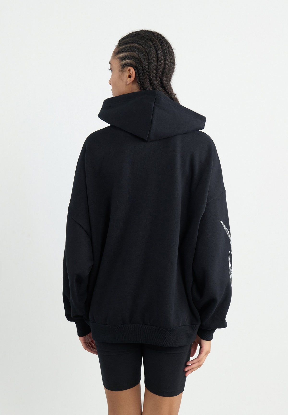 YOURTURN RHINESTONE TRIBAL ZIP-UP UNISEX - Zip-up Sweatshirt - Black