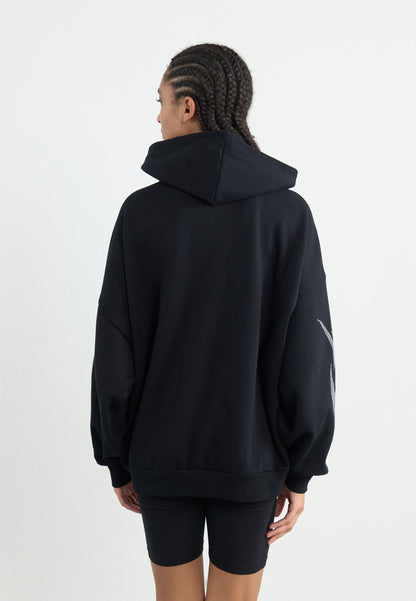 YOURTURN RHINESTONE TRIBAL ZIP-UP UNISEX - Zip-up Sweatshirt - Black