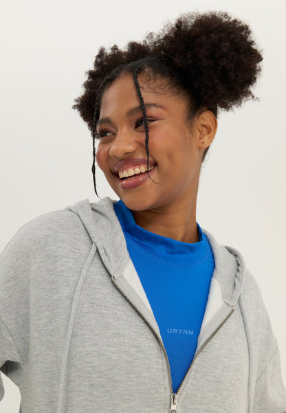 YOURTURN UNISEX 2 PACK - Zip-up Sweatshirt - Mottled Light Grey/black