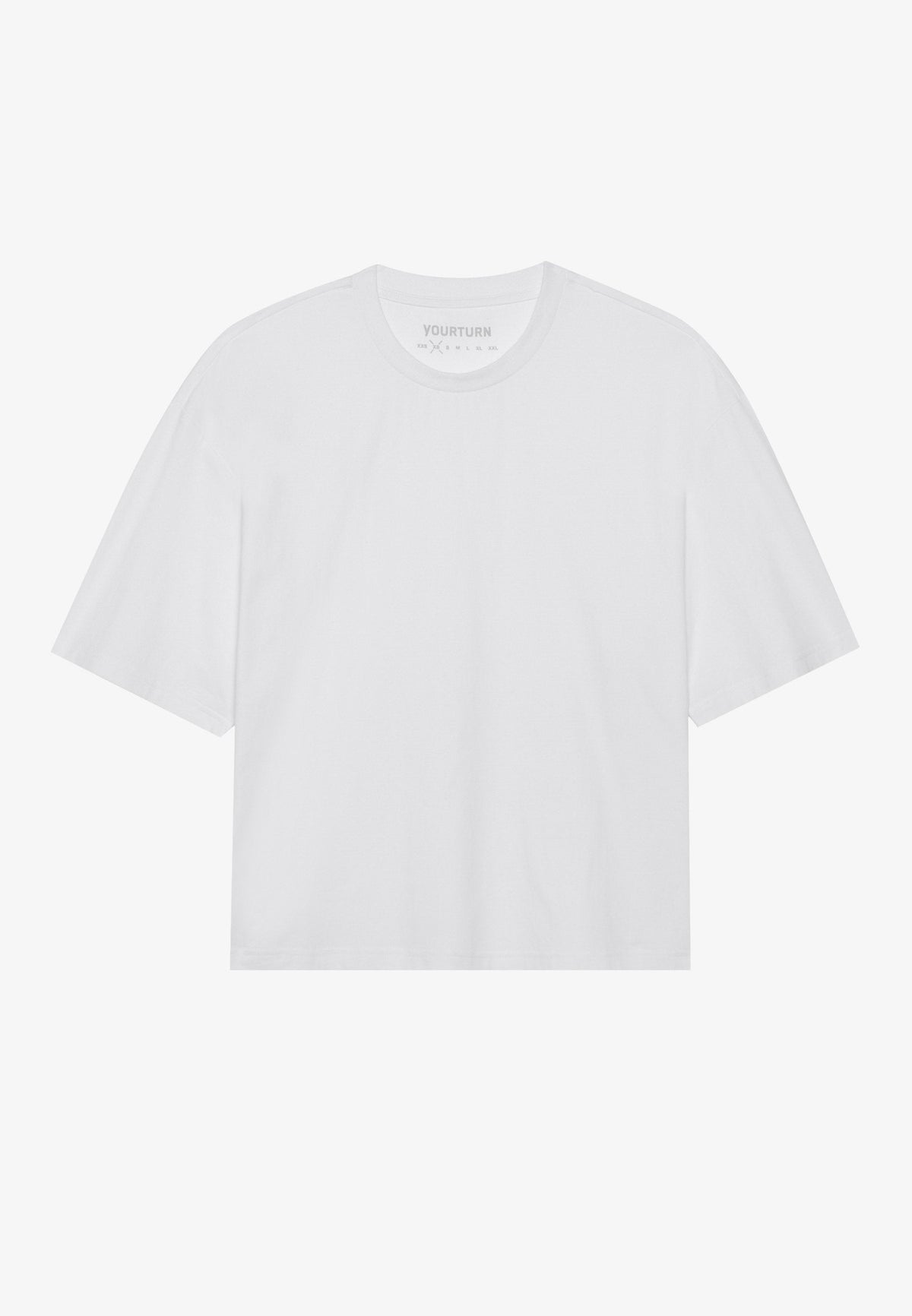 YOURTURN 2 PACK UNISEX BASIC BOXY CROPPED T-SHIRT - Basic T-shirt - Bright White