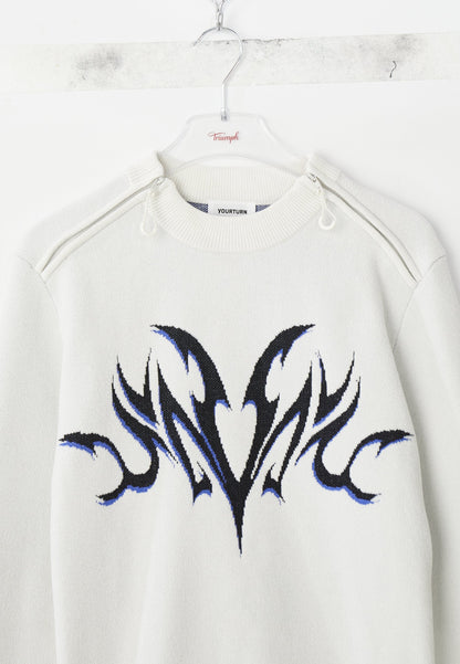 YOURTURN ADAPTIVE TRIBAL JUMPER UNISEX - Jumper - Off-white