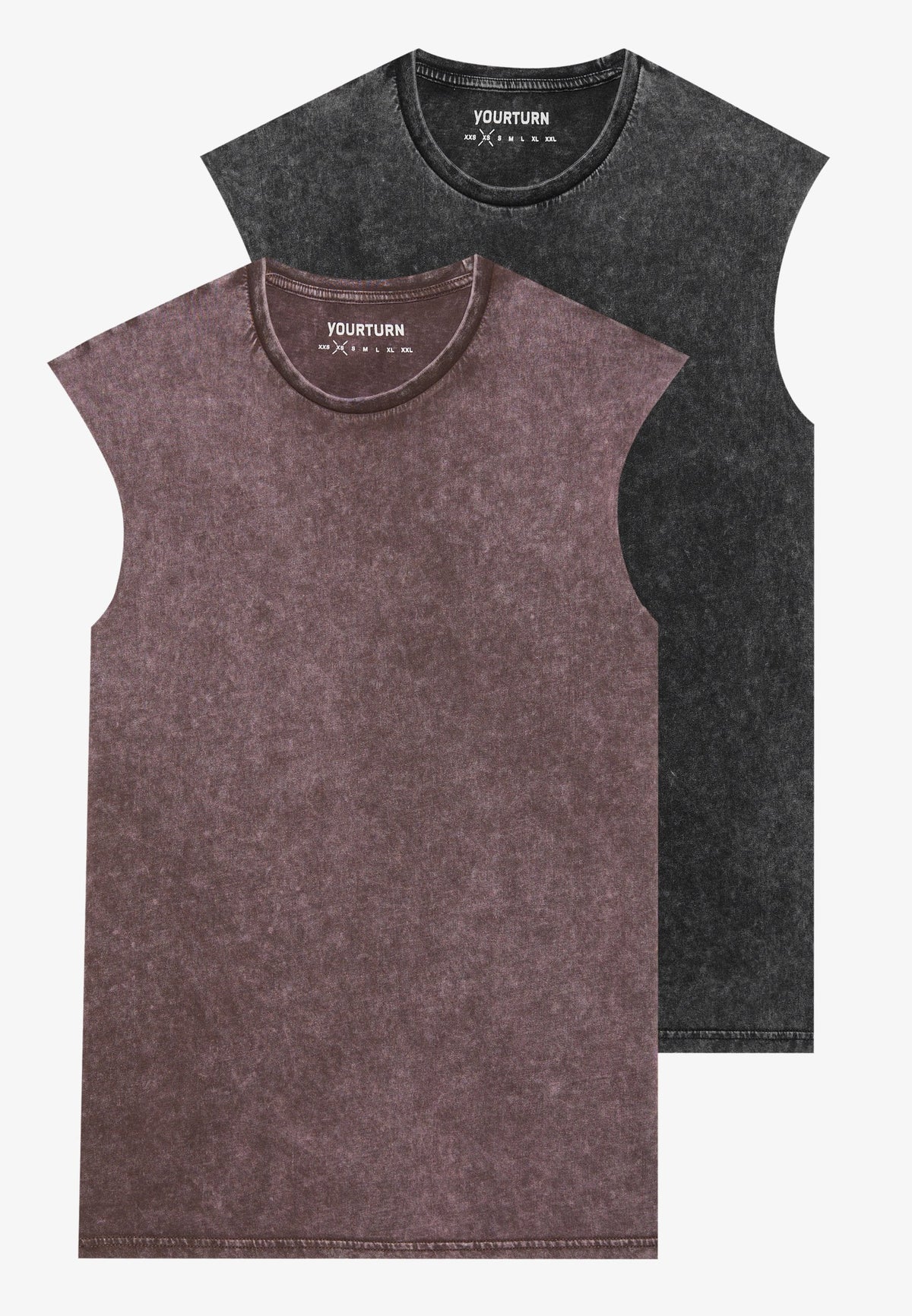 YOURTURN UNISEX 2 PACK - Print T-shirt - True Black/ultimate Grey