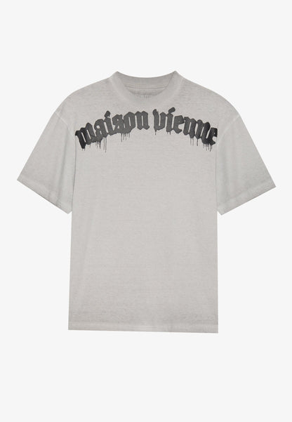 YOURTURN UNISEX - Print T-shirt - Grey Wash