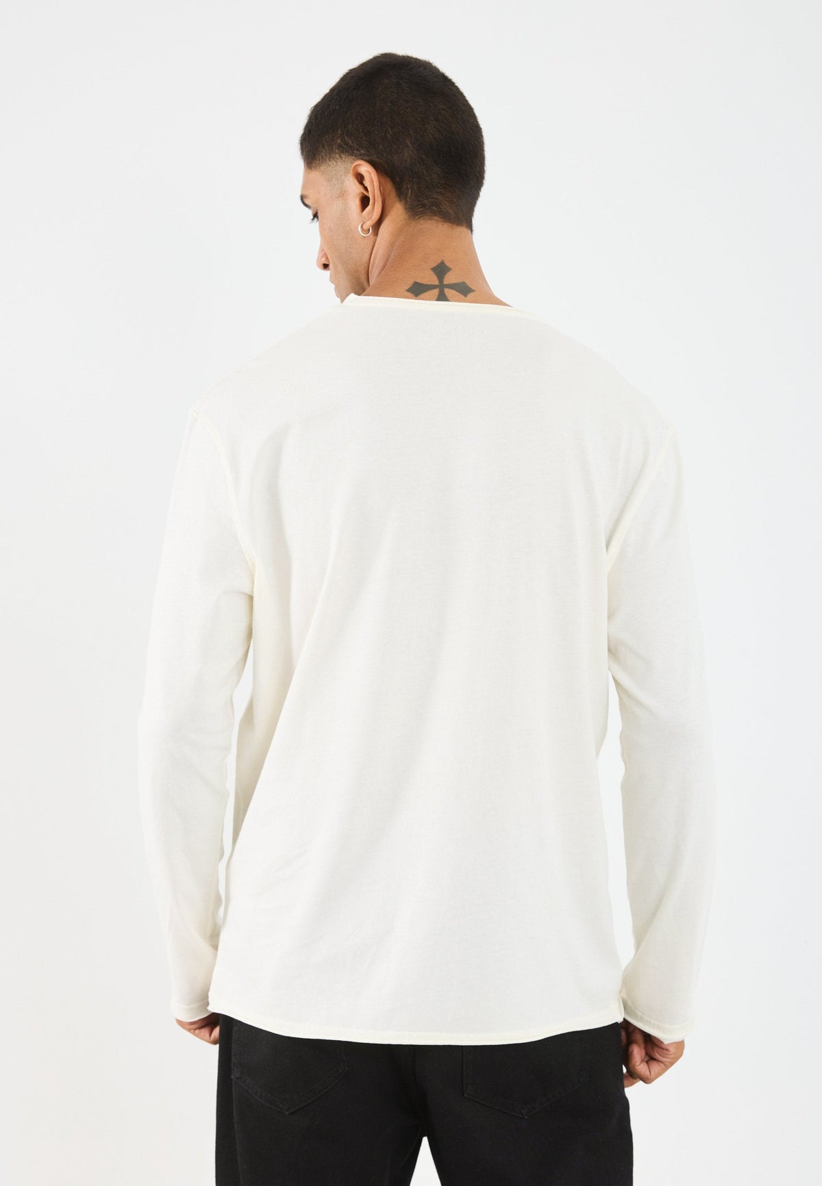 YOURTURN SLOUCHY LONG SLEEVED TOP WITH POCKET UNISEX - Long Sleeved Top - Marshmallow 11-4300 Tcx
