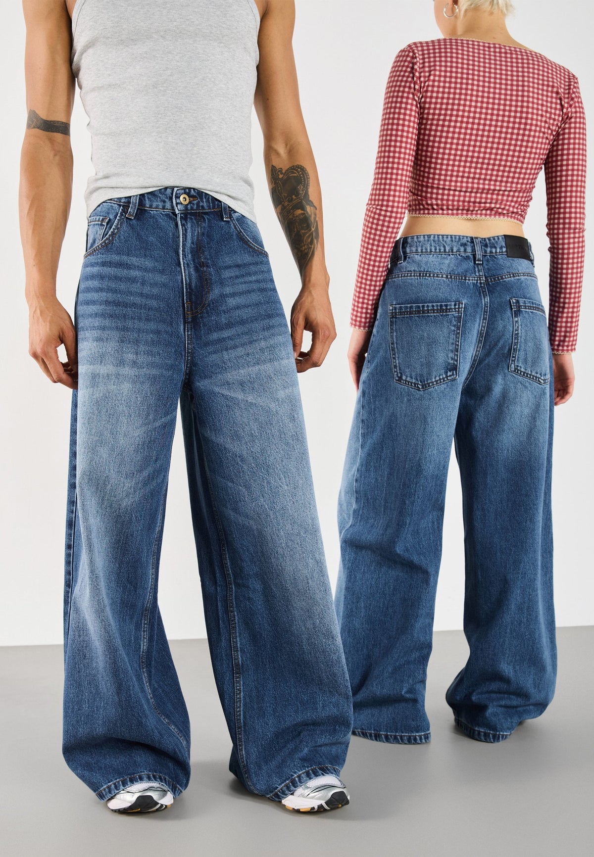 YOURTURN UNISEX - Baggy Jeans - Blue Denim