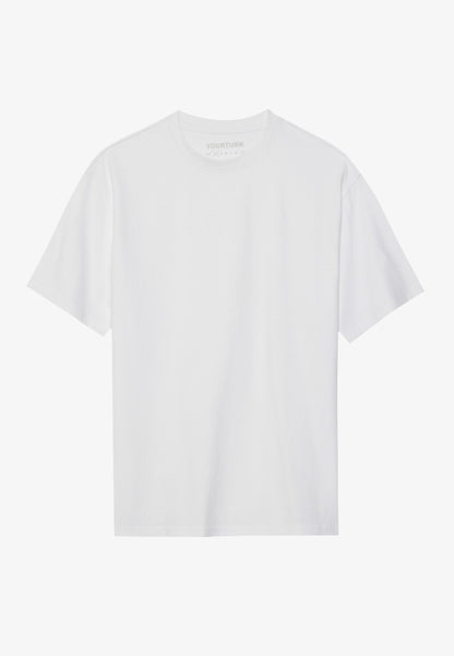 YOURTURN 2 PACK UNISEX BASIC OVERSIZED T-SHIRT - Basic T-shirt - White