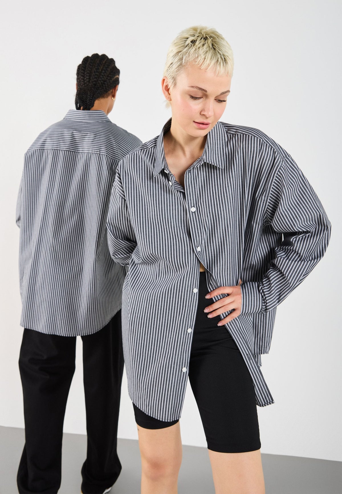 YOURTURN FORMAL UNISEX - Button-down Blouse - Black/white