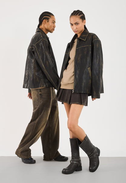 YOURTURN UNISEX - Faux Leather Jacket - Dark Grey