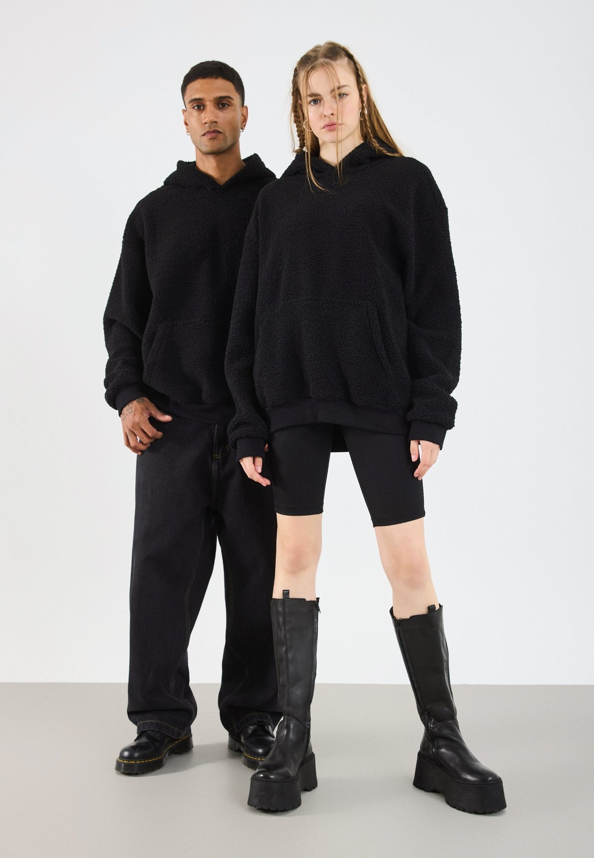 YOURTURN SHERPA BASIC UNISEX - Hoodie - Black