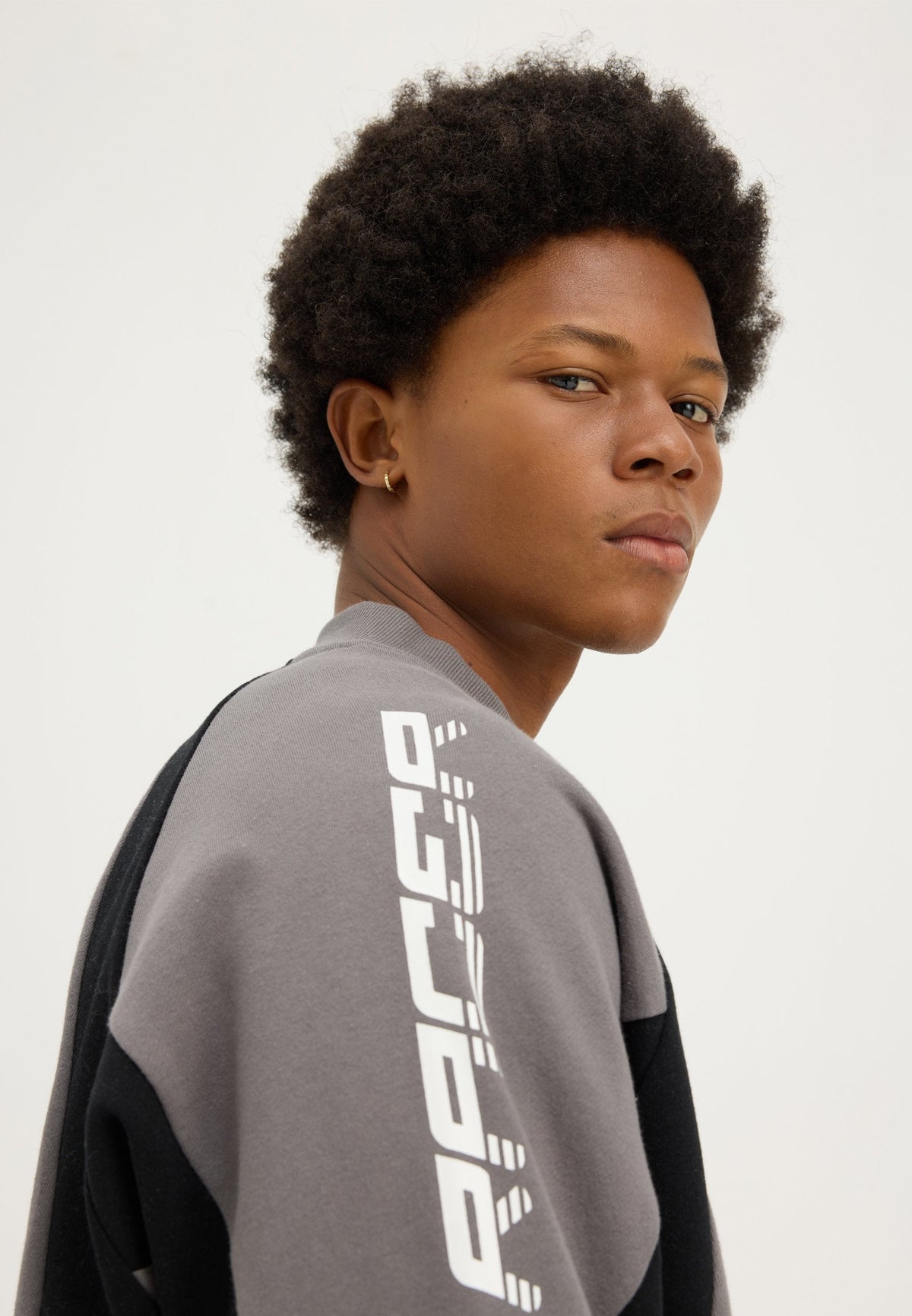 YOURTURN SILVER RACER CREW OVERSIZED UNISEX - Sweatshirt - Grey