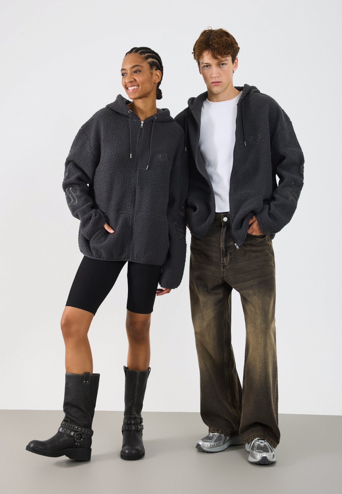 YOURTURN TEDDY JACKET UNISEX - Fleece Jacket - Forged Iron