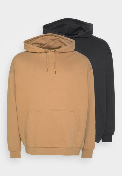 YOURTURN 2 Pack Unisex - Hoodie - Light Brown/Black