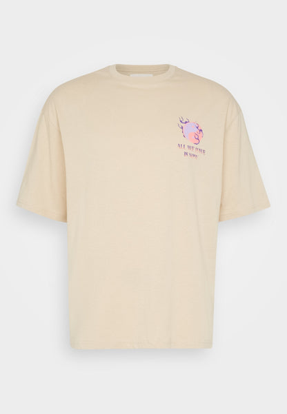 YOURTURN Graphic Tee Unisex - Print T-Shirt - Beige