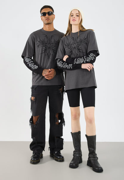 YOURTURN UNISEX - Long Sleeved Top - Asphalt