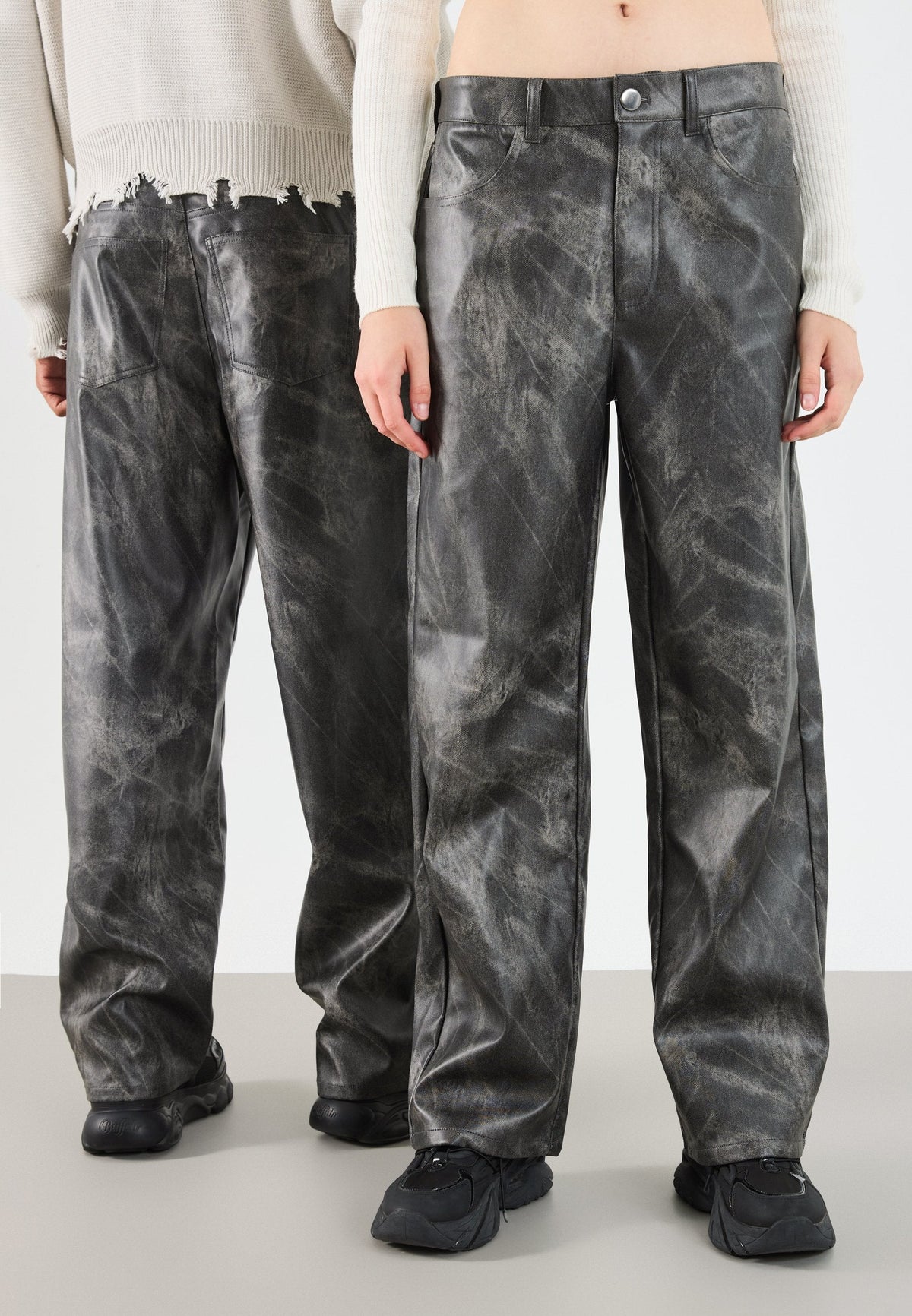 YOURTURN TIEDYE PANTS UNISEX - Baggy Jeans - Grey