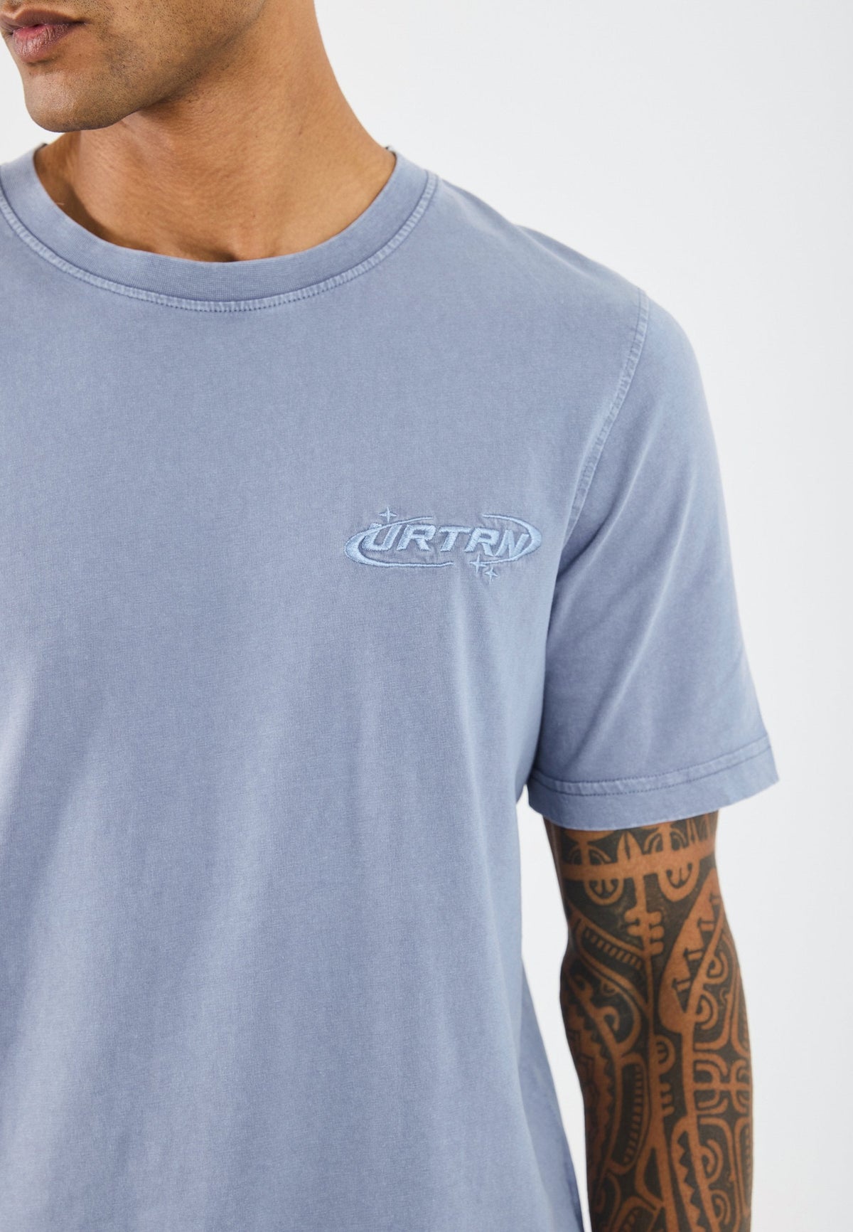 YOURTURN UNISEX - Print T-shirt - Washed Blue
