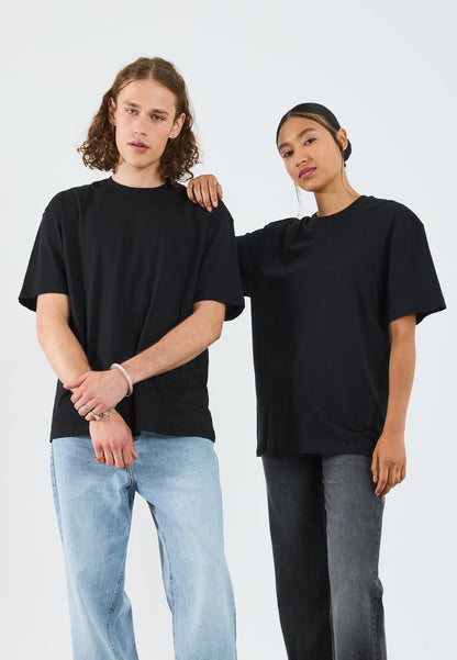YOURTURN UNISEX 5 PACK BASIC LOOSE T-SHIRT - Basic T-shirt - Black