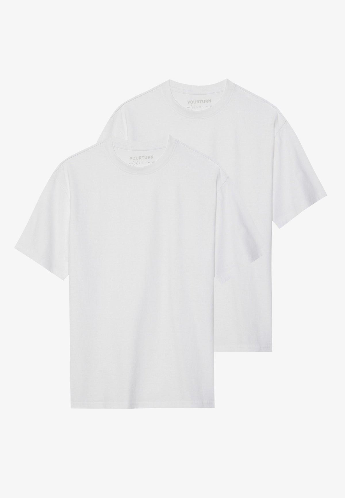YOURTURN 2 PACK UNISEX BASIC OVERSIZED T-SHIRT - Basic T-shirt - White